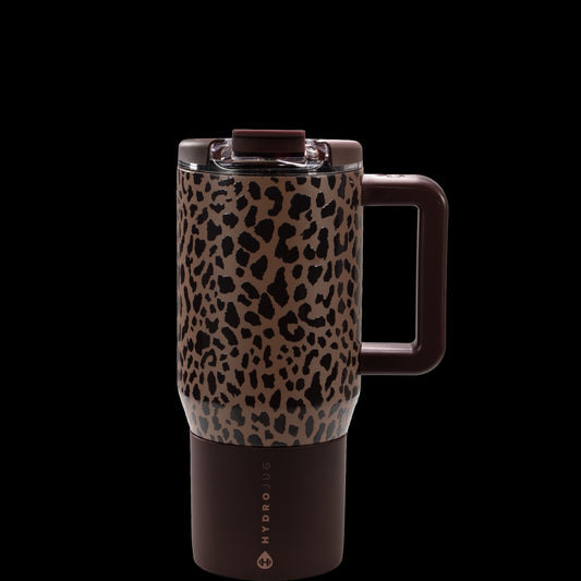 Brown Leopard Hydrojug 20oz Traveler Coffee Mug