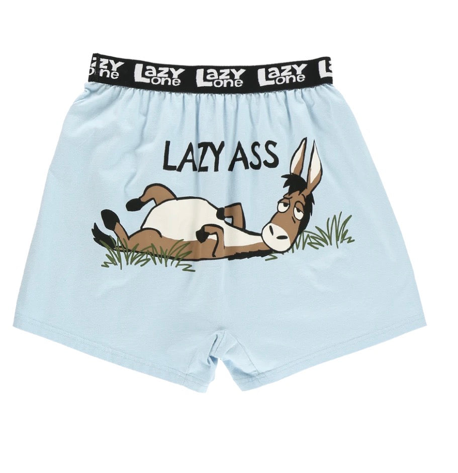 Lazy Ass Donkey Funny Blue Boxer
