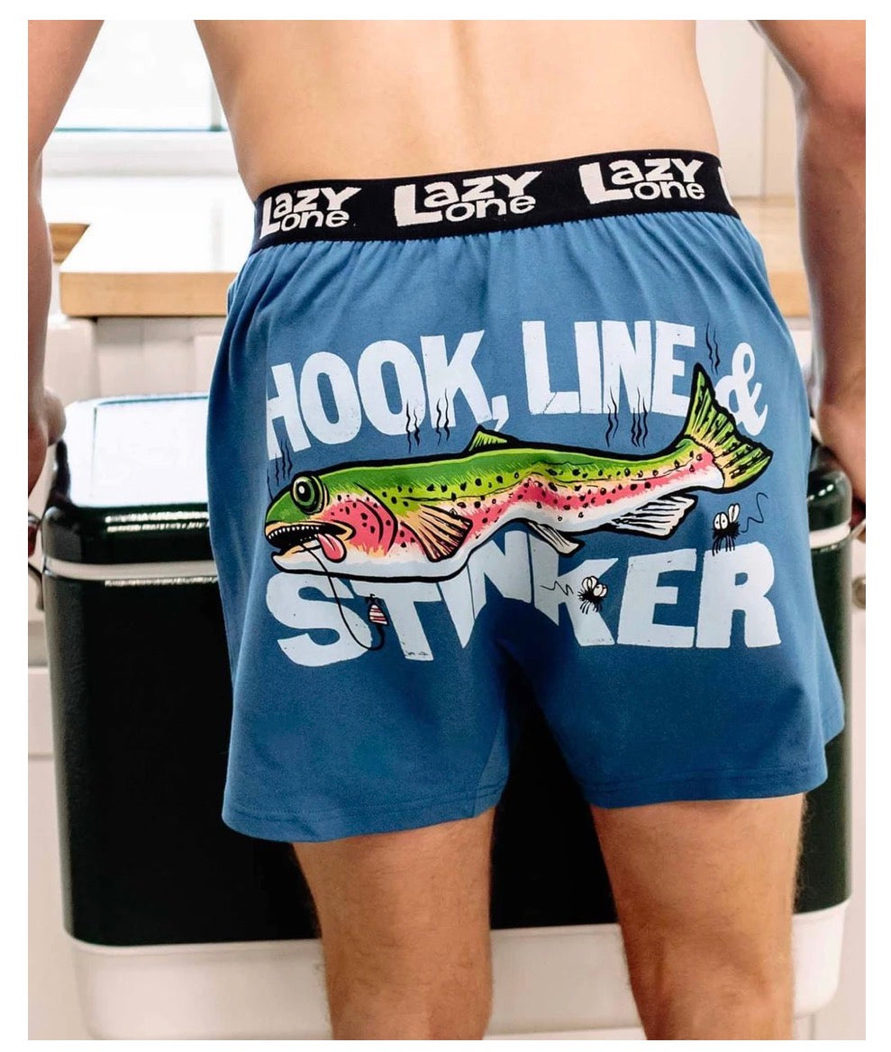 Hook, Line, and Stinker Men's Funny Boxer