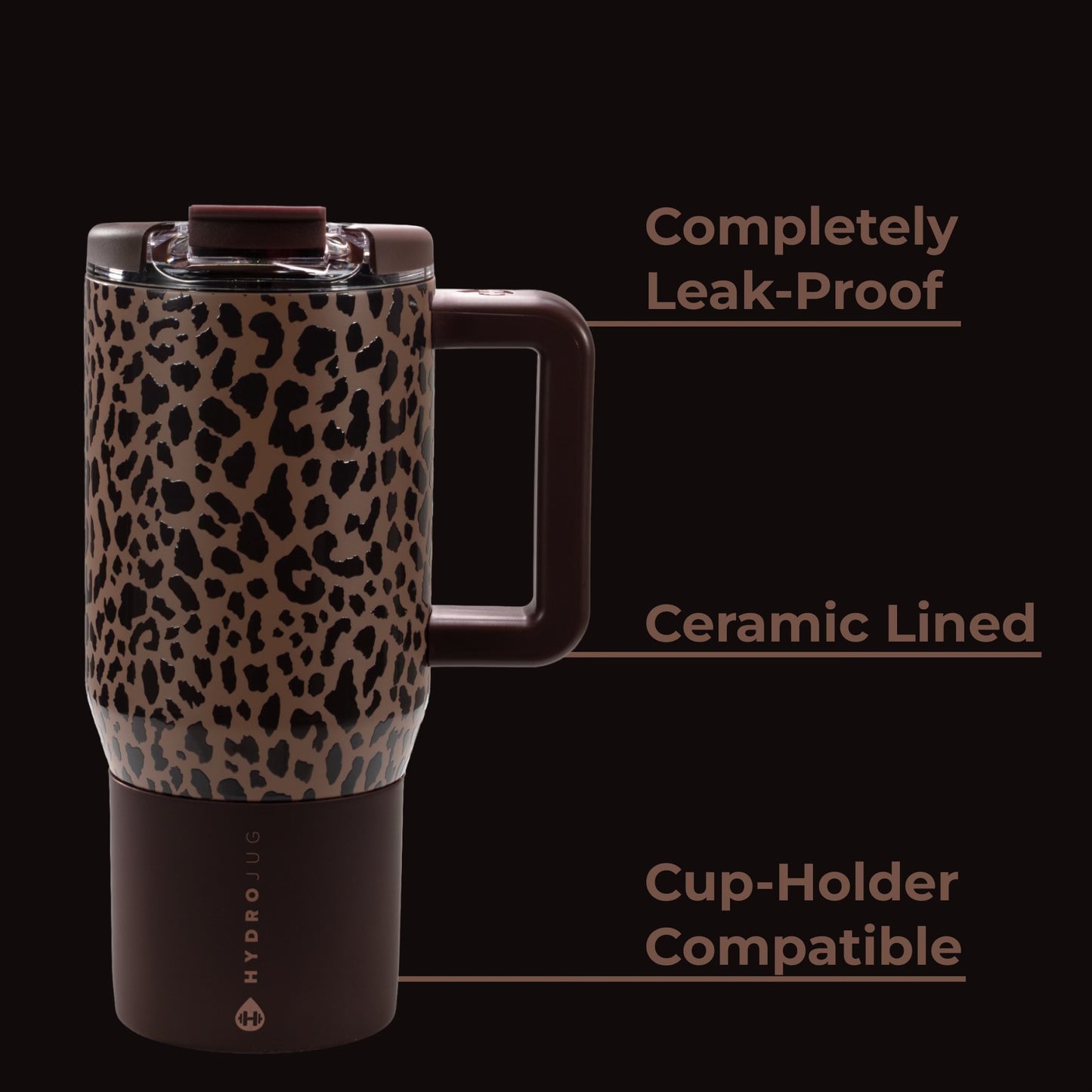 Brown Leopard Hydrojug 20oz Traveler Coffee Mug