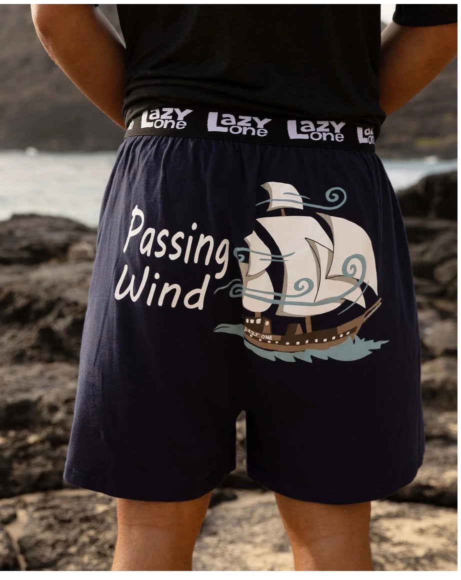 Passing Wind Blue Men's Funny Boxer