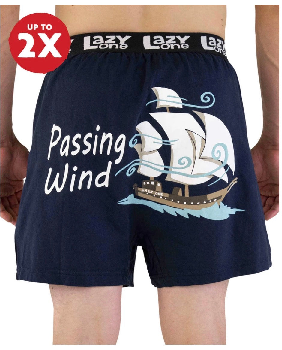 Passing Wind Blue Men's Funny Boxer