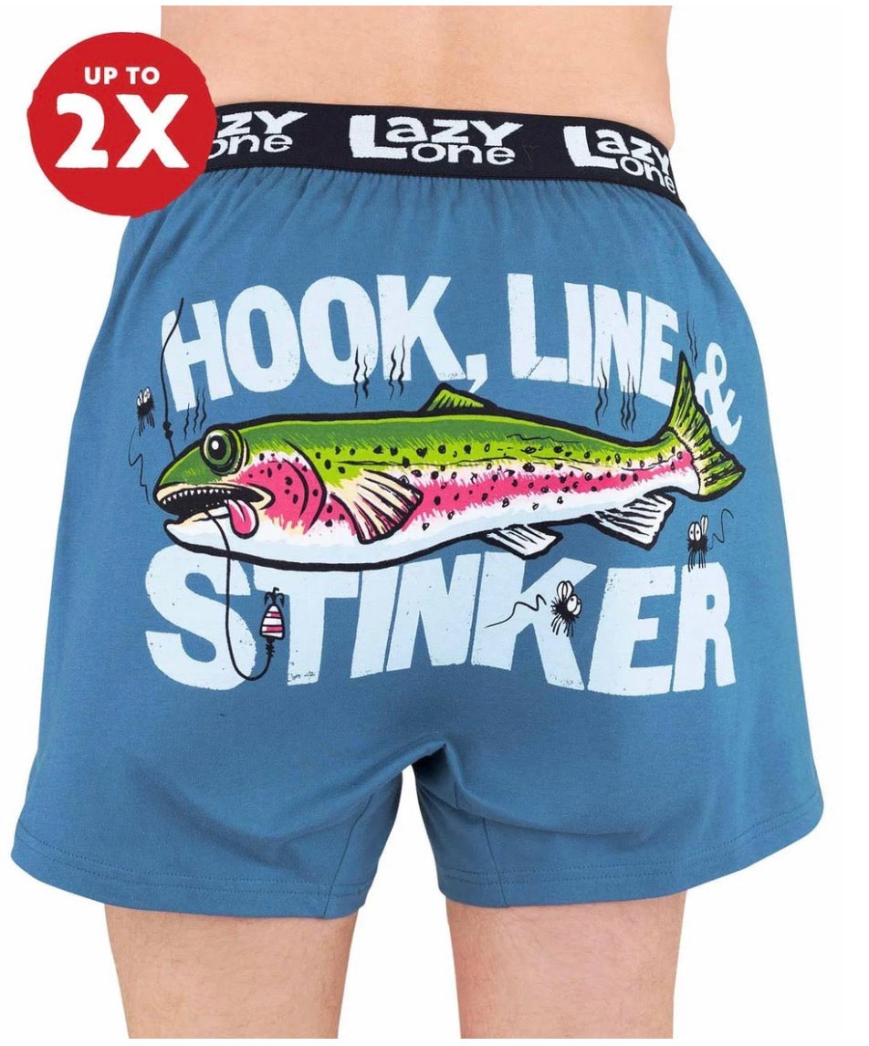 Hook, Line, and Stinker Men's Funny Boxer