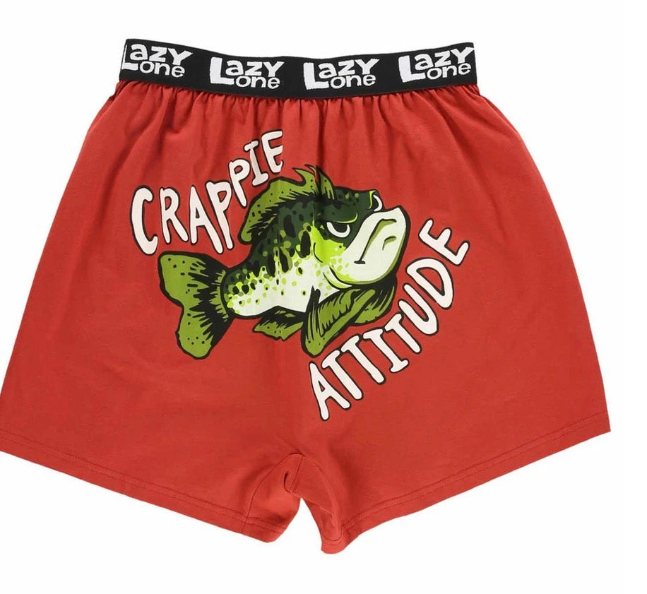 Crappie Attitude Men's Funny Fish Boxer