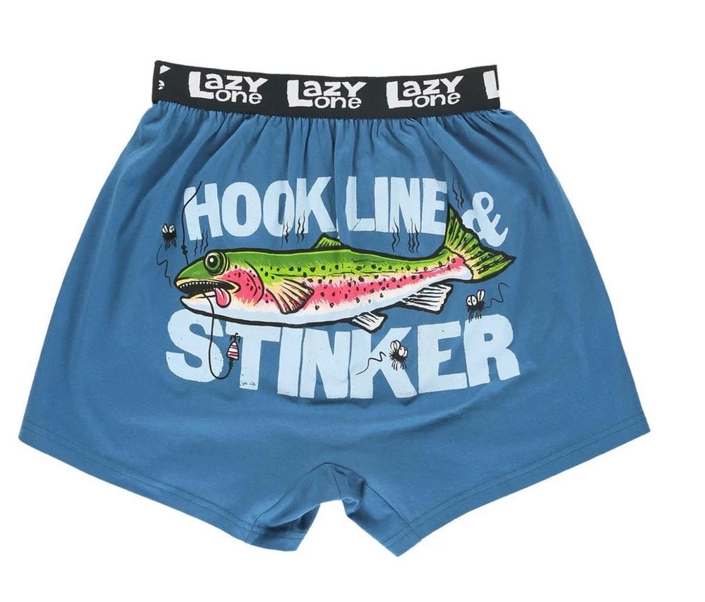 Hook, Line, and Stinker Men's Funny Boxer