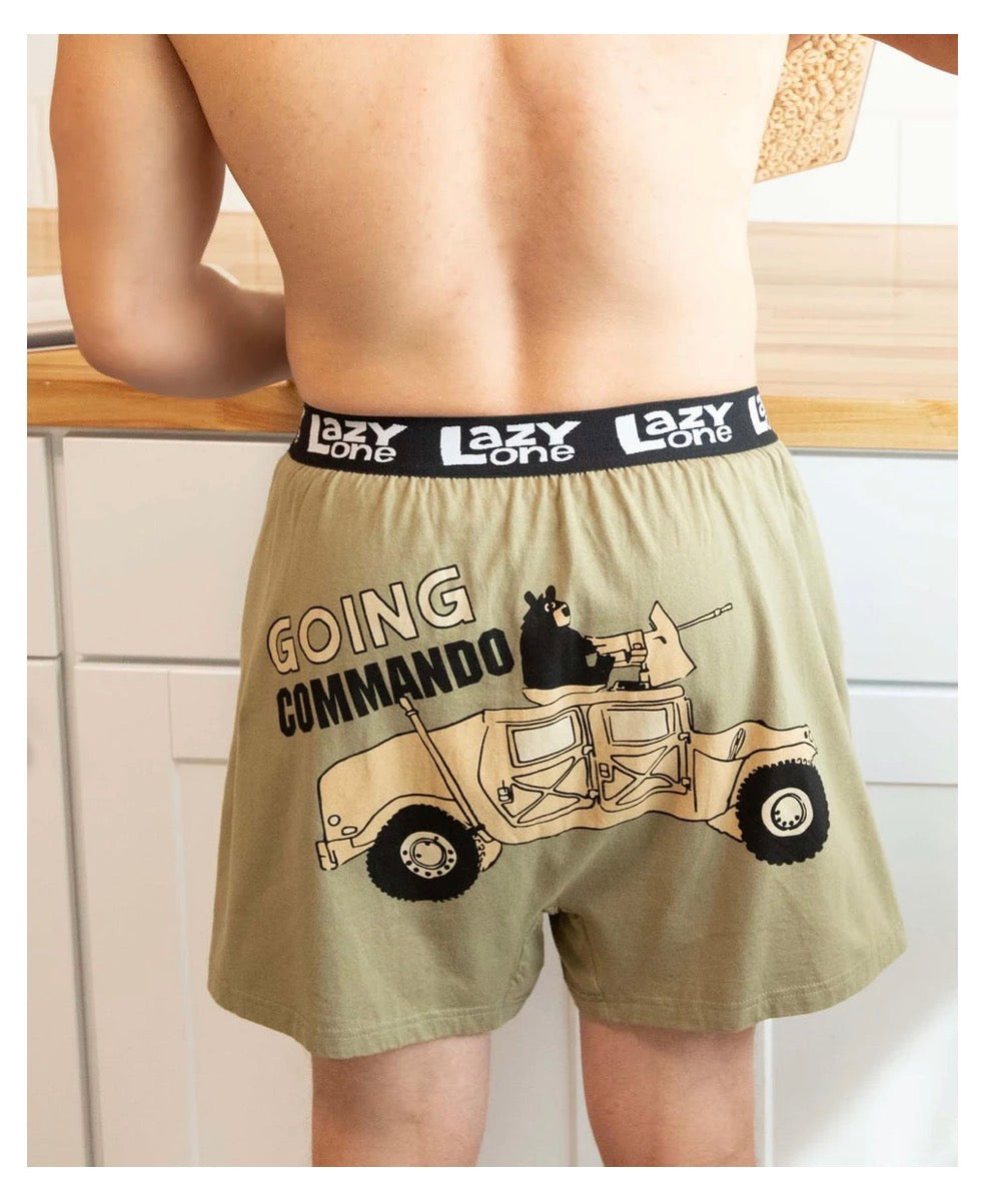 Going Commando Men's Funny Bear Boxer
