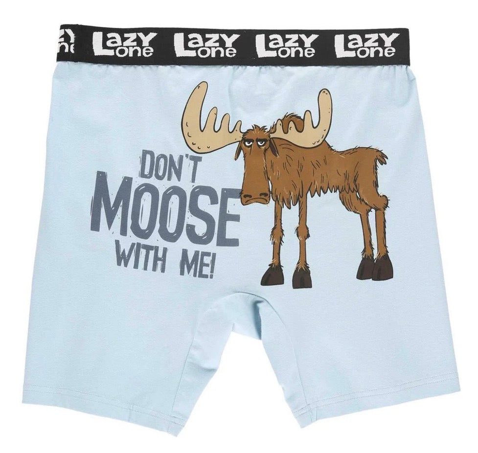 Don't Moose With Me Blue Men's Boxer Briefs