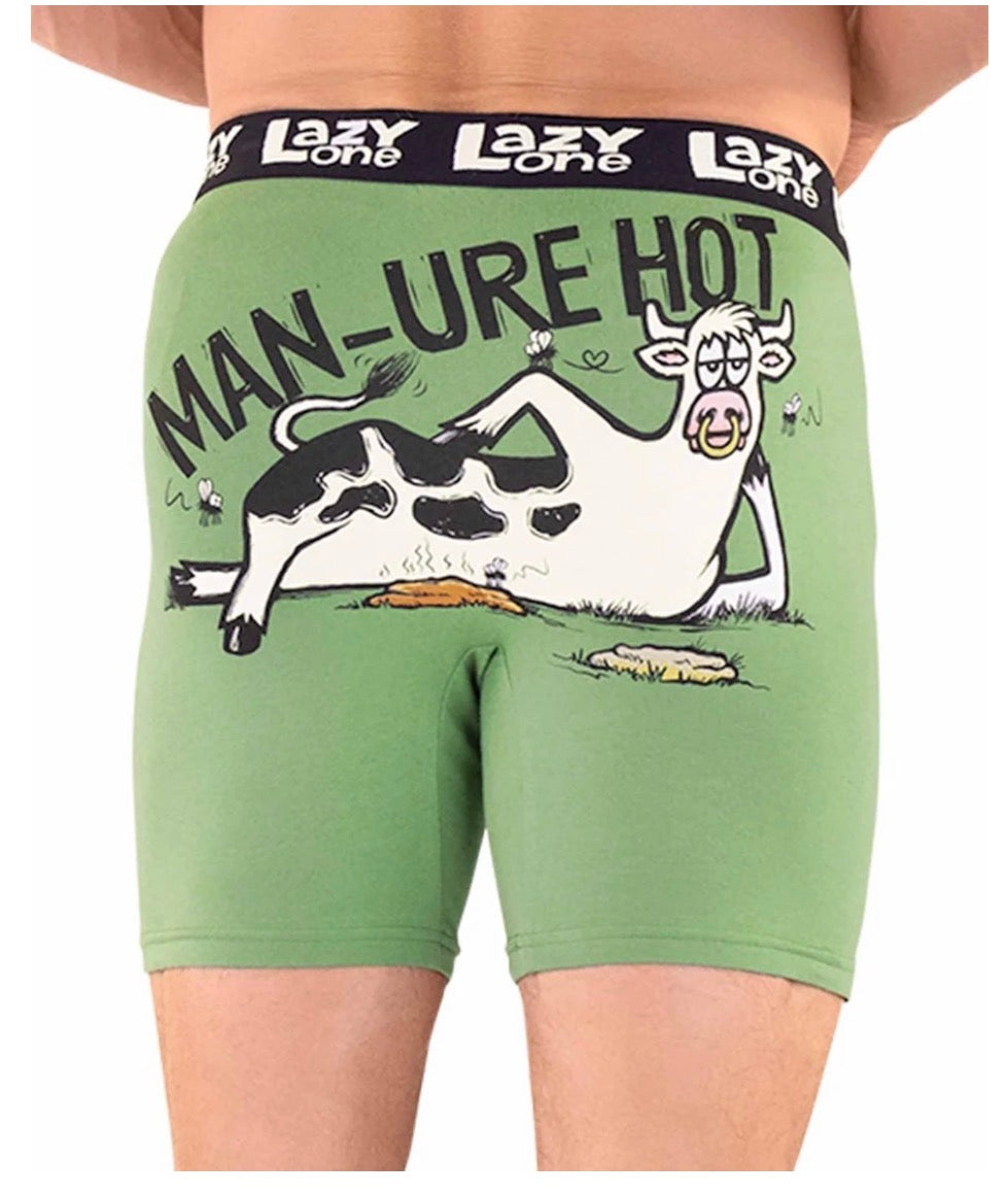 Man-ure Hot Green Men's Cow Boxer Briefs