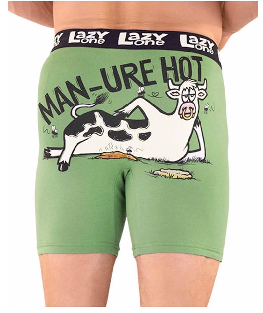 Man-ure Hot Green Men's Cow Boxer Briefs