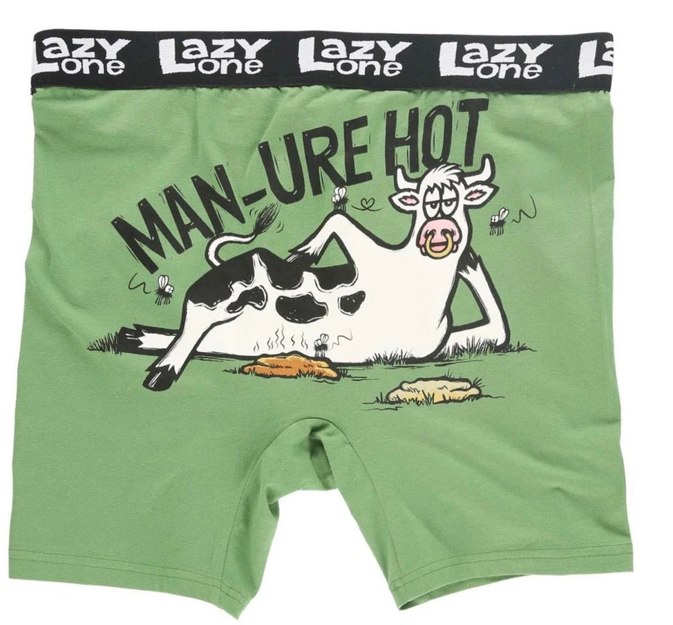 Man-ure Hot Green Men's Cow Boxer Briefs