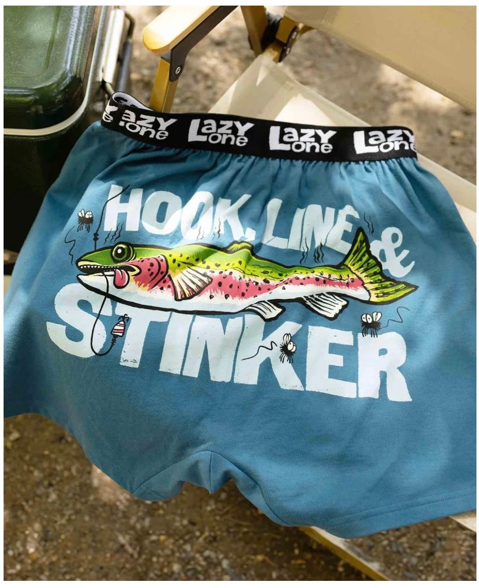 Hook, Line, and Stinker Men's Funny Boxer