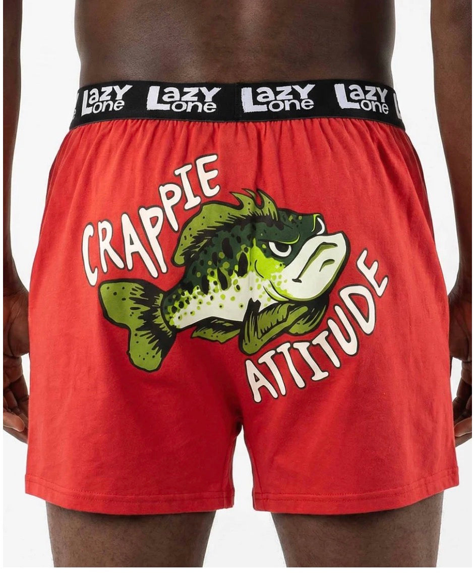 Crappie Attitude Men's Funny Fish Boxer
