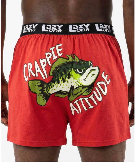 Crappie Attitude Men's Funny Fish Boxer