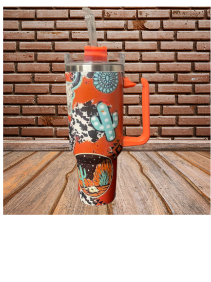 Western Cactus 40 oz Tumbler